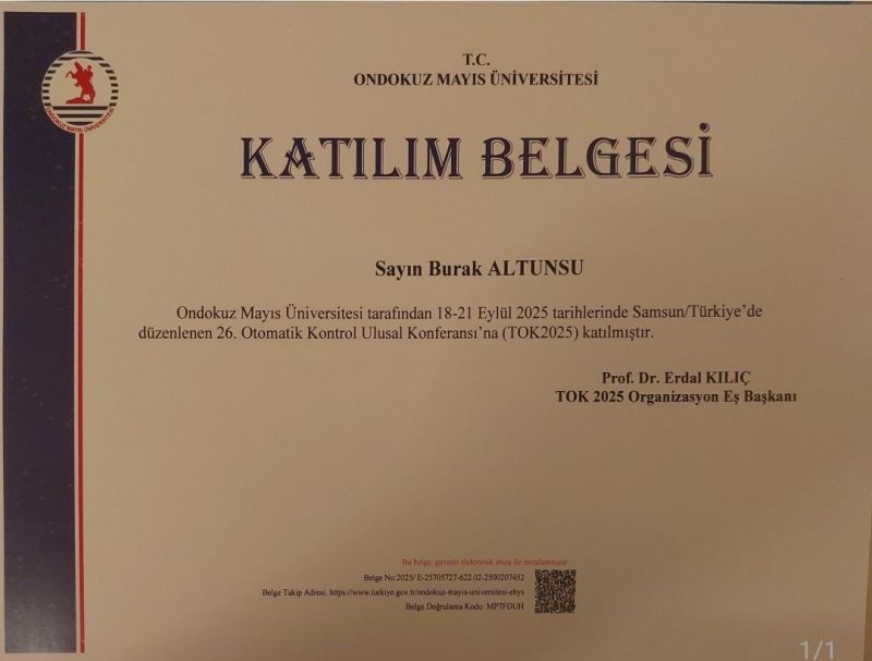 TOK 2025 Konferansı: Kalman Filtresi ve MPC ile İleri Düzey Kontrol Sistemleri
